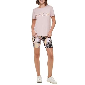 ★ ★ Women's Slim Script CK Logo Short Sleeve T- Calvin Klein Logo Womens T Shirts, Classic Crew Neck Cotton